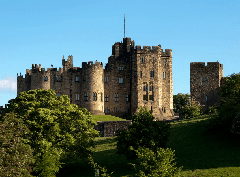 Castle view in Northumberland